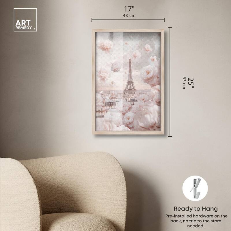 Raining Petals in Paris Shadowbox by Art Remedy