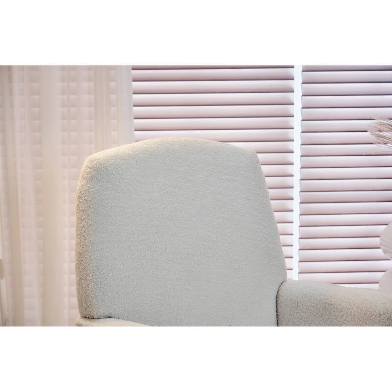 Upholstered Fabric Nursery Rocking Chair with Adjustable Footrest