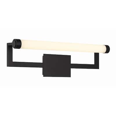 Clinton 1 Light Matte Black Bathroom Vanity - 26.25"W x 8"H x 5"D
