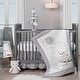preview thumbnail 1 of 7, Lambs & Ivy Luna White/Gray Celestial Owl 4-Piece Nursery Baby Crib Bedding Set