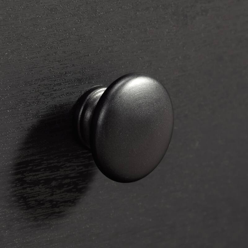 Engineered Wood Traditional L-Shaped Desk with File Drawer, Black