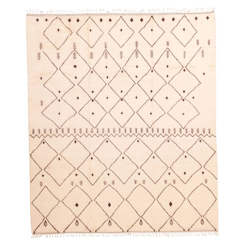 ECARPETGALLERY Hand-knotted Pak Finest Marrakesh Cream Wool Rug - 8'4 x 9'8