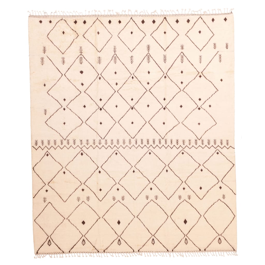 ECARPETGALLERY Hand-knotted Pak Finest Marrakesh Cream Wool Rug - 8'4 x 9'8