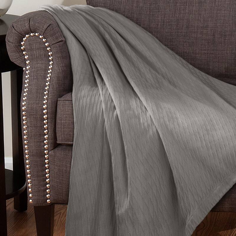 Diamond Weave All-Season Bedding Cotton Blanket by Superior