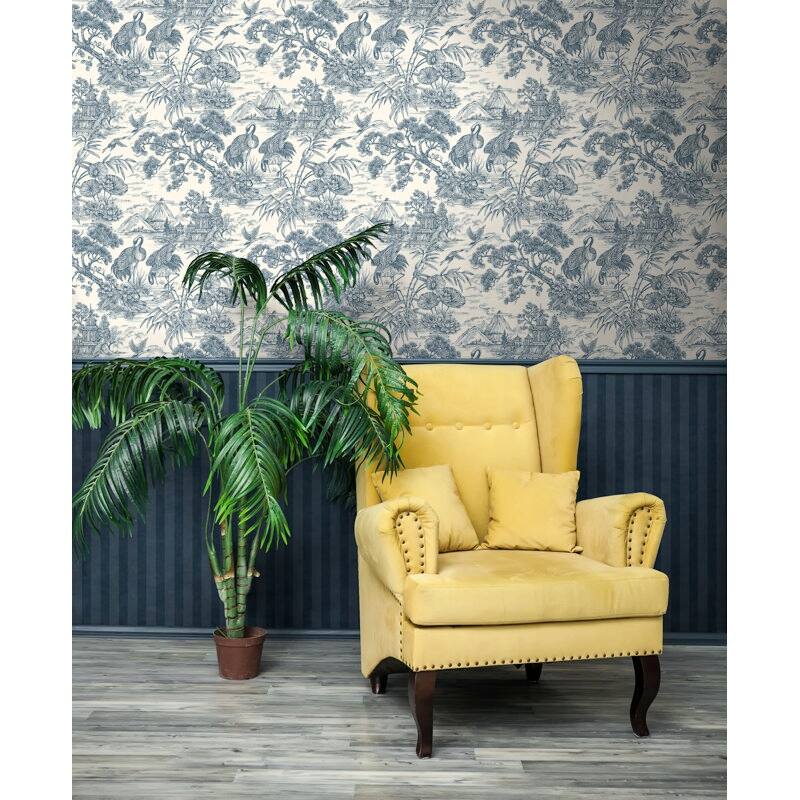 Natoru Crane Toile Non-Pasted Wallpaper - Covers 56 Square Feet