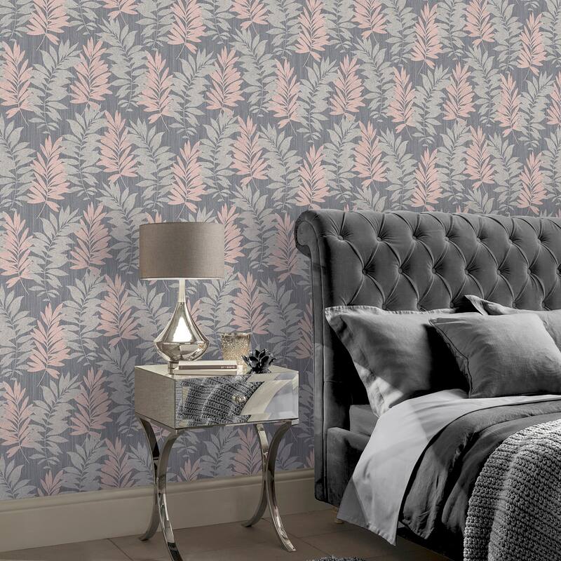 Arthouse Bernis Slate Palm Leaf Wallpaper