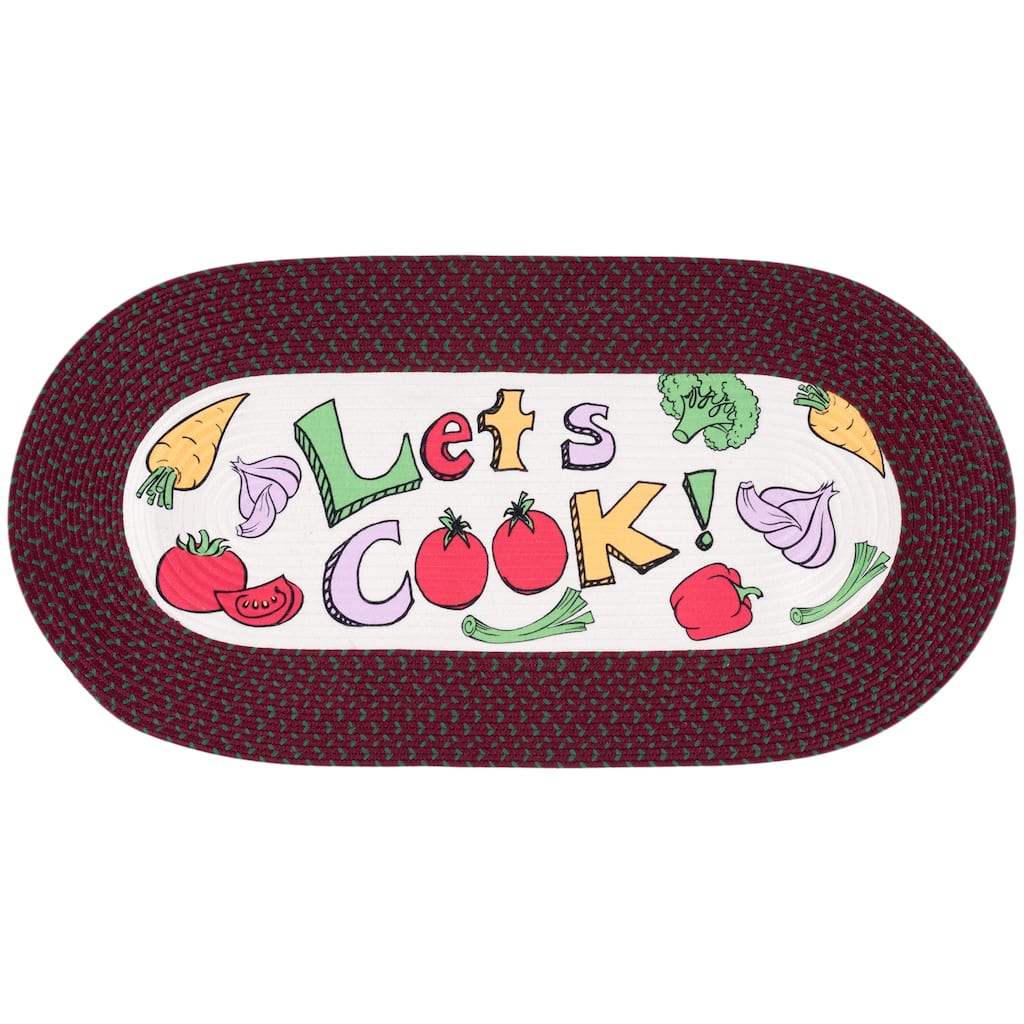 SAFAVIEH Handmade Braided Kitchen Poster Galja Rug - 1'8" x 4' Oval