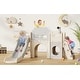 preview thumbnail 9 of 22, Toddler Slide, 8 in 1 Kids Indoor Slide for Toddler 1-3, Indoor Outdoor Toddler Playground, Baby Slide Toddler Slide Playset White&gray