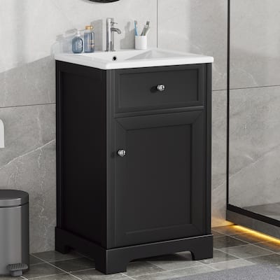 20" Bathroom Vanity with Sink, Bathroom Cabinet with Soft Closing Door, Storage Rack and Adjustable Shelve