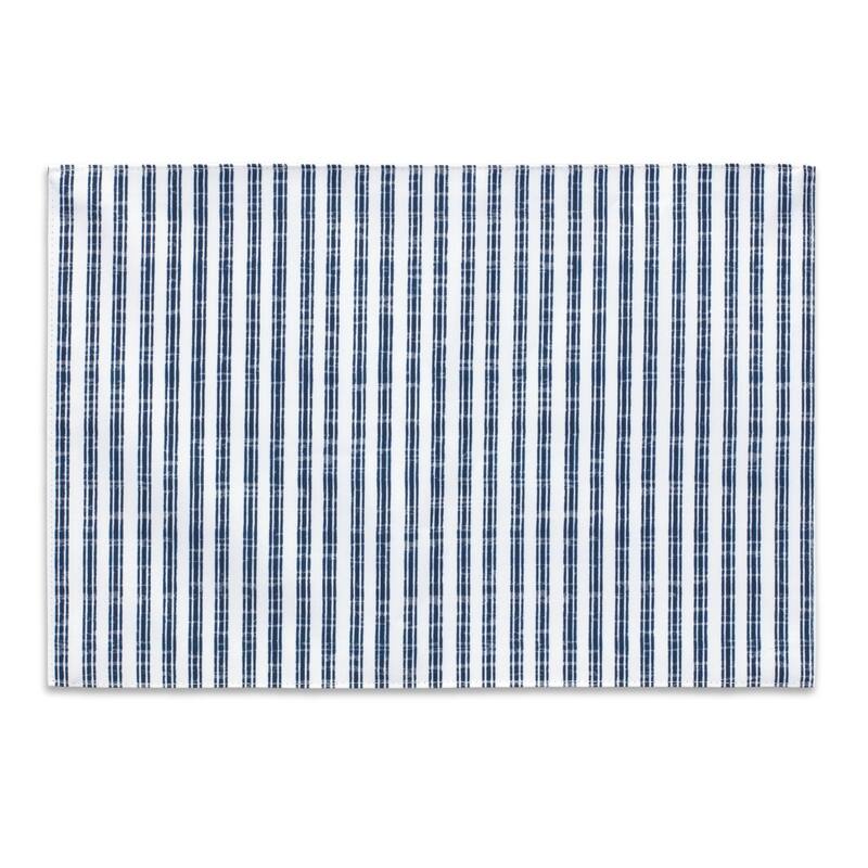 Striped Dining Placemats - 16" - Blue and White - Set of 4