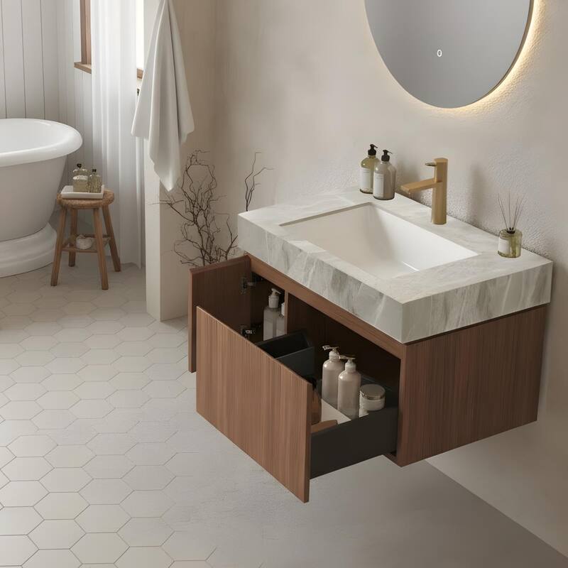 Floating Bathroom Vanity with 1 Pre-drilled Faucet Holes