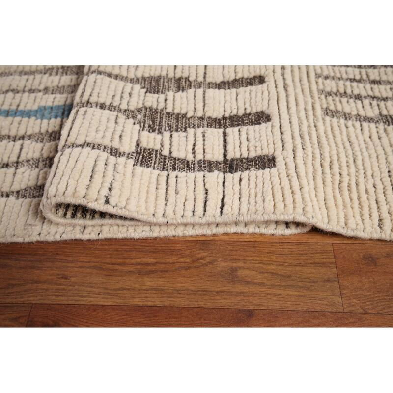 Earth Tone Moroccan Oriental Large Area Rug Hand-Knotted Wool Carpet - 11'6" x 18'4"