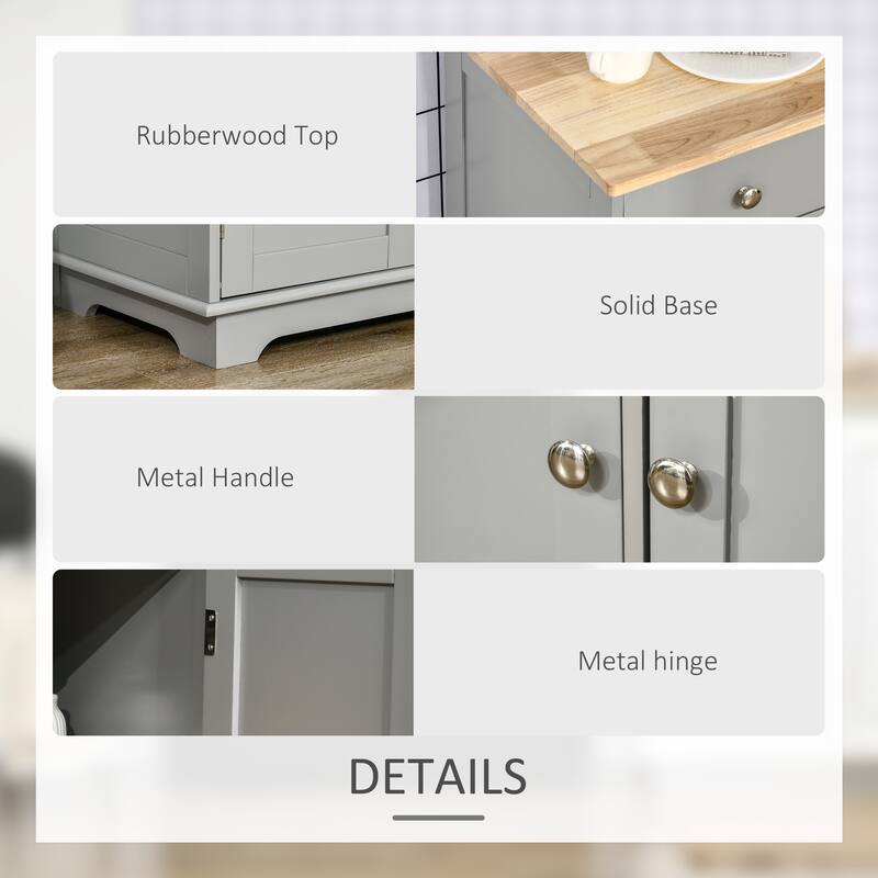 Modern Sideboard Storage Cabinet with Drawers and Adjustable Shelves for Dining Room Kitchen or Living Room