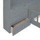 preview thumbnail 11 of 10, Full Kids House Bed with Shelves & a Set of Sockets and USB Port, Wood Montessori Floor Bed with Rails, Window & Bedside Drawers