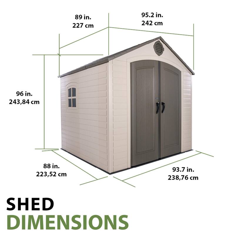 Lifetime 8 Ft. x 7.5 Ft. Outdoor Storage Shed (6411)