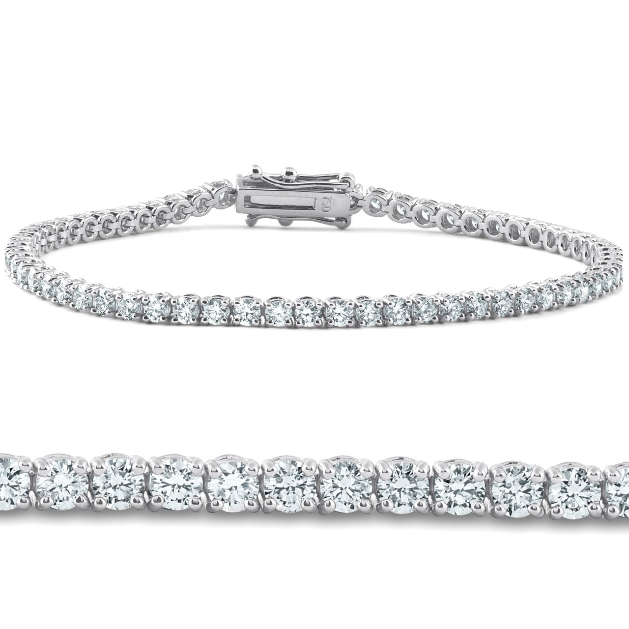 Bliss Diamond 4 Carat TW Round Cut Diamond Tennis Bracelet White Gold Lab Grown