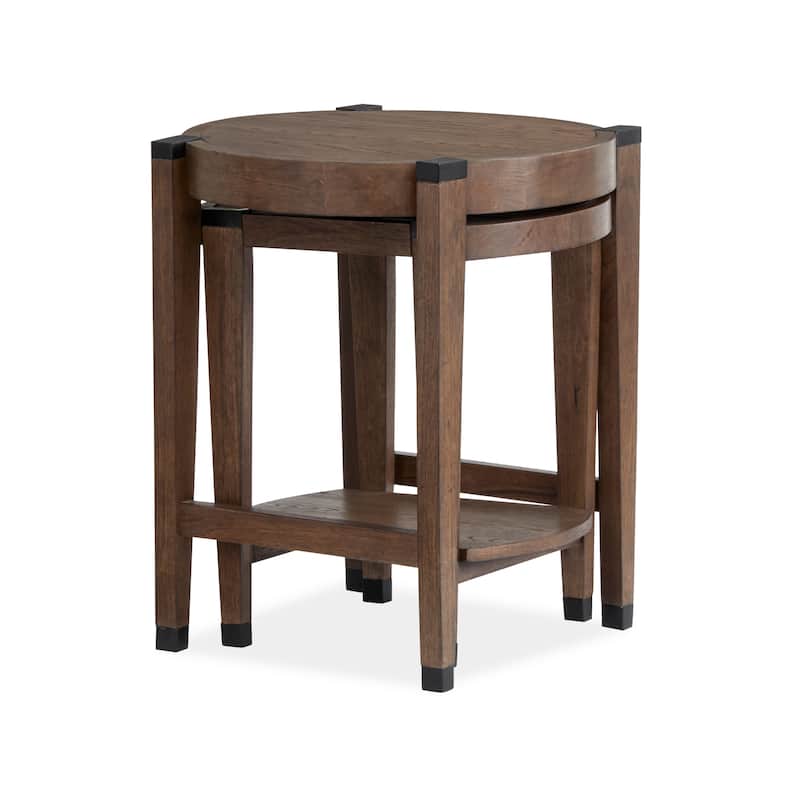Magnussen Home Kaysen Wallaby and Matte Black Nesting End Table - 22''W x 22''D x 26''H