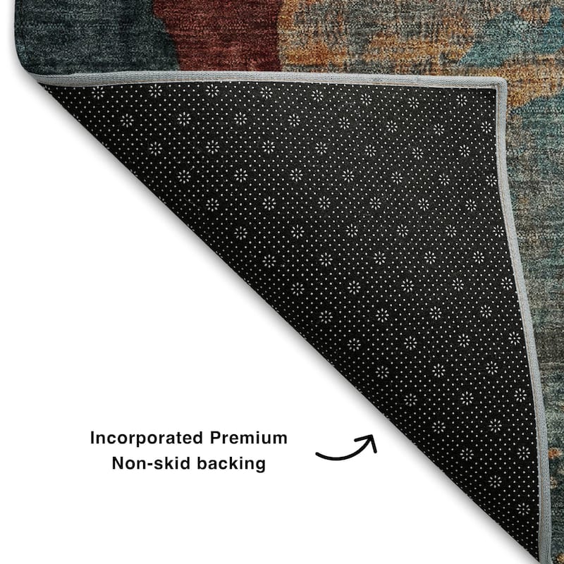 Premium Washable Super Soft Abstract Soid Mayfield Rug