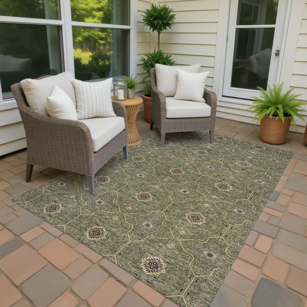 Machine Washable Indoor/ Outdoor Traditional Mika Chantille Rug