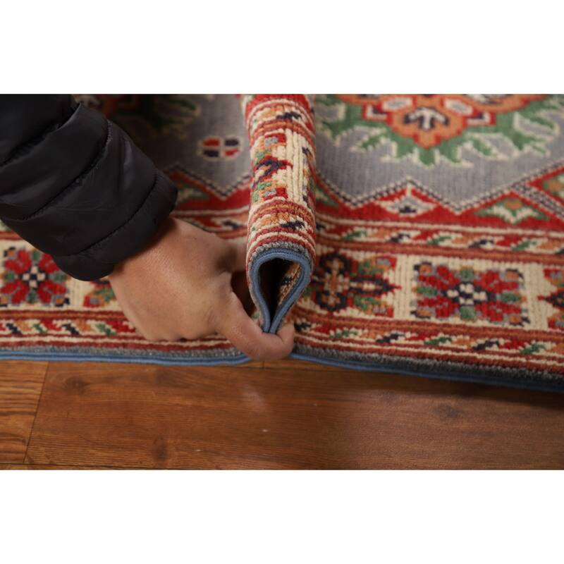 Geometric Kazak Accent Rug Handmade Traditional Wool Carpet - 2'0" x 3'0"