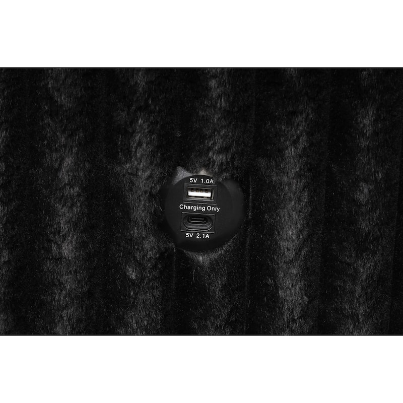 Plush Sectional in Black, Cream and Gray