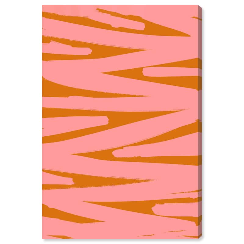 Wynwood Studio Canvas Abstract Lines will continue Pink and Pumpkin Modern & Contemporary Wall Art Canvas Print
