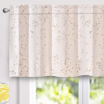 DriftAway Harper Ink Floral Pattern Window Treatment Valance 50 x 24 - 50" width x 24 " length - 50" width x 24 " length