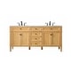 preview thumbnail 7 of 8, Elegant Lighting VF12572D Park Avenue 72" Free Standing Double Basin Natural Wood - Wood Finish