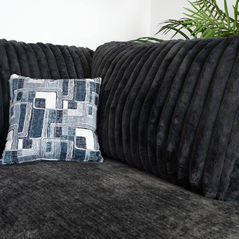 Roundhill Nexus Wide Wale Corduroy L-shape Sectional with Chaise