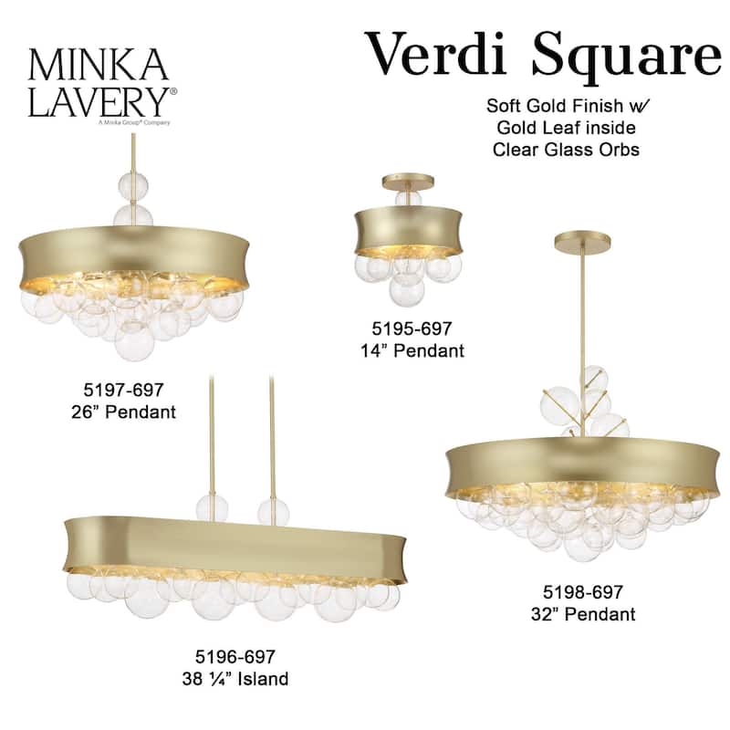 Minka Lavery 5197 Verdi Square 8 Light 26" Wide Convertible Pendant /