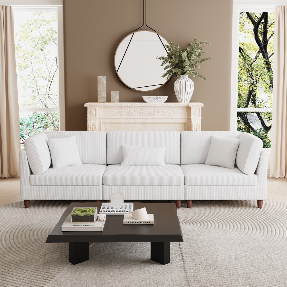 80.3" W Upholstered 3-Piece Sectional Modular Sofa