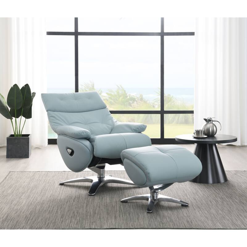 Fabric Accent Chair with Ottoman,PU Swivel Chair