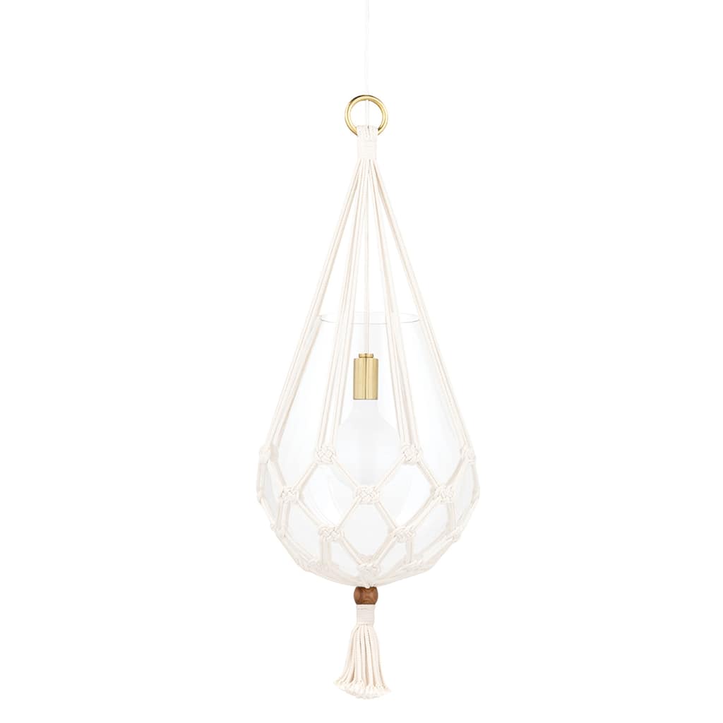 The Curated Nomad Tamarack 1-light Aged Brass Pendant with Clear Glass