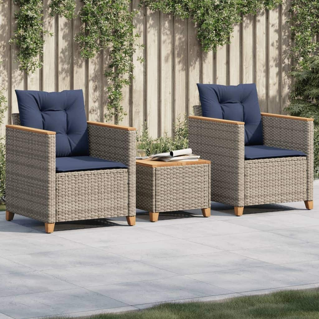 vidaXL Bistro Set Grey - 26.4 x 24.0 x 27.2