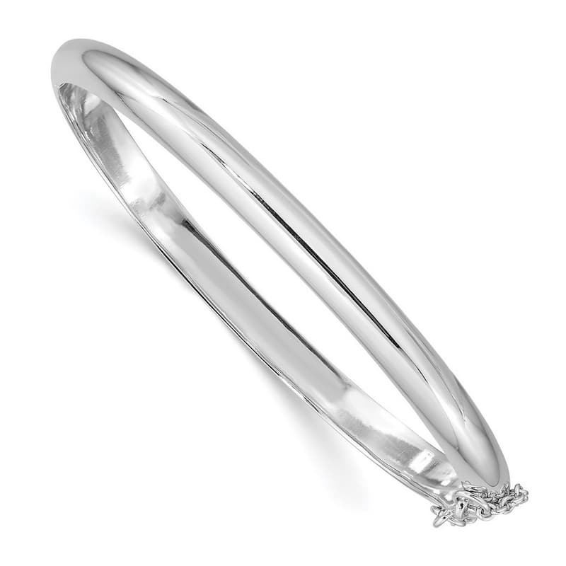 Curata 925 Sterling Silver 7.25" 5mm High Polish Hinged Bangle Bracelet