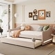 preview thumbnail 2 of 34, Teddy Fleece Twin Size Upholstered Daybed with Pull-out Trundle Bed and LED Light, Sofa Bed Frame for Bedroom Apartment
