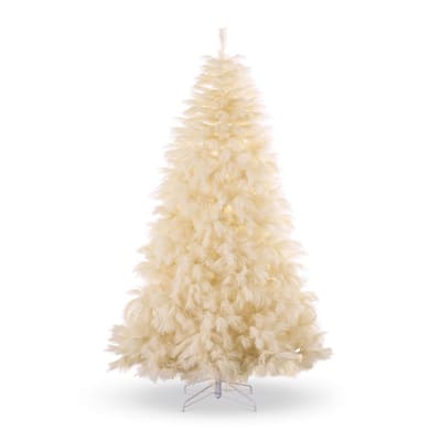 Premium Artificial Ivory Pampas Christmas Tree w/ Foldable Metal Base