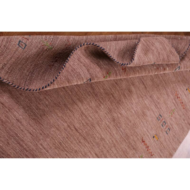 Hand Knotted Oriental 100% Wool Carpet Tribal Animal Pictorial Brown Gabbeh Area Rug - 7' 9'' X 5' 0''