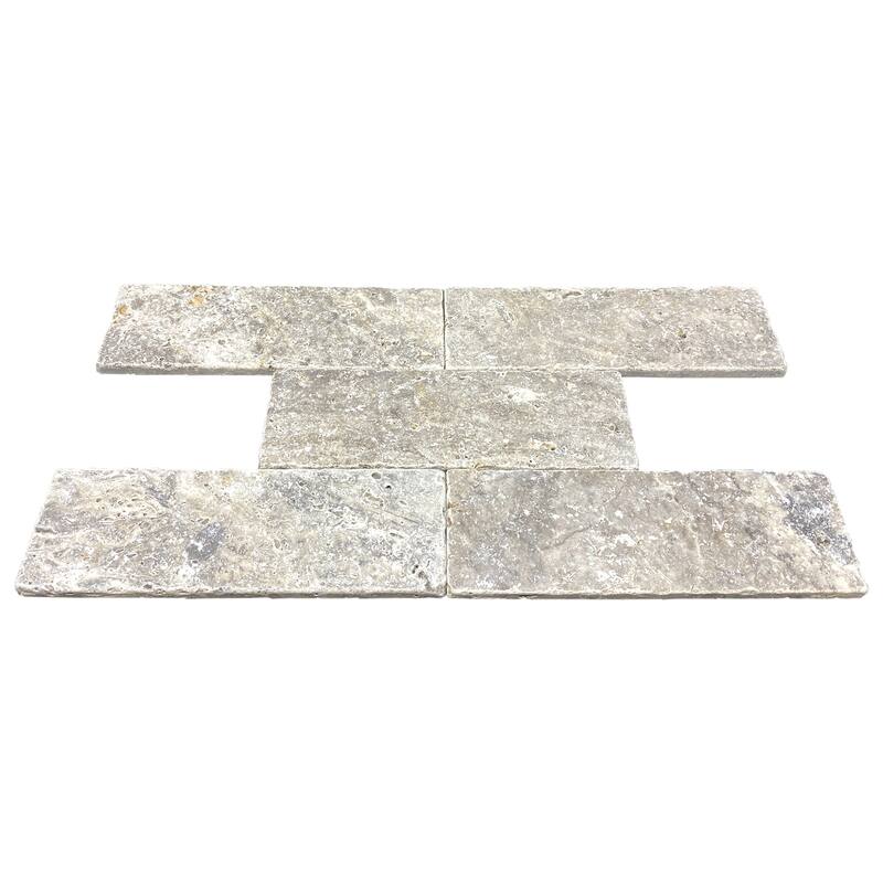 Argento Travertine 3" x 9" Tumbled Tile