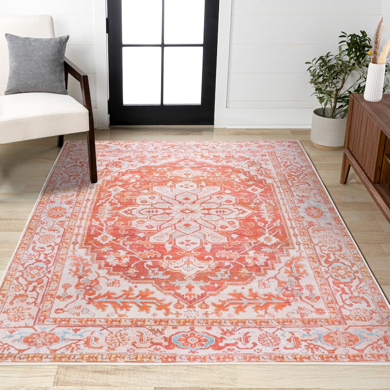 JONATHAN Y Maris Ornate Medallion Machine Washable Area Rug