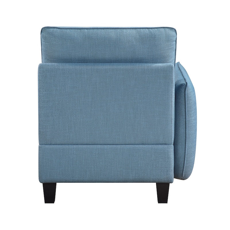Dorian 30" Textured Fabric with One Arm Chair - Storage, Button-Tufted
