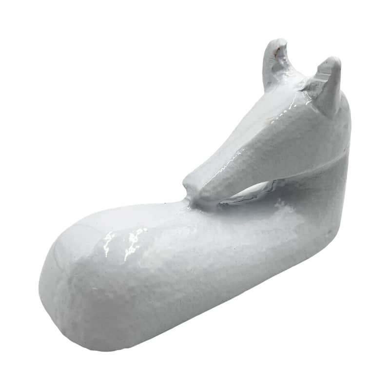 Decorative Handmade Aluminum 6 inch Modern Horse Sculpture - 6 x 3 x 4 in - White