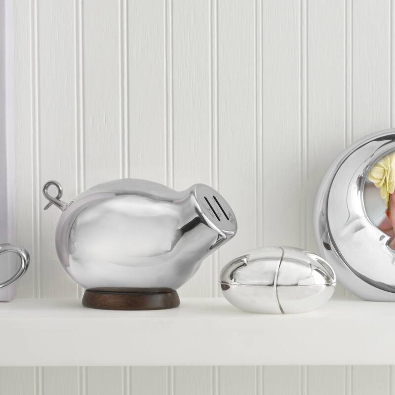 Nambe Kibo Piggy Bank - 8” L x 4.5” W x 4.25” H