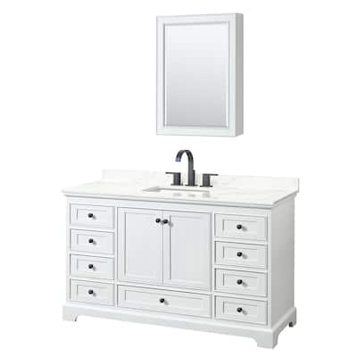 Deborah 60-inch Single Vanity, Quartz Top, Medicine Cabinet