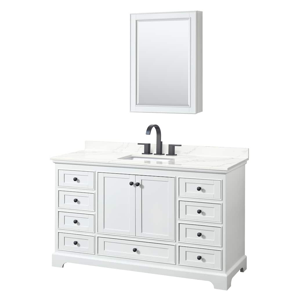 Deborah 60-inch Single Vanity, Quartz Top, Medicine Cabinet