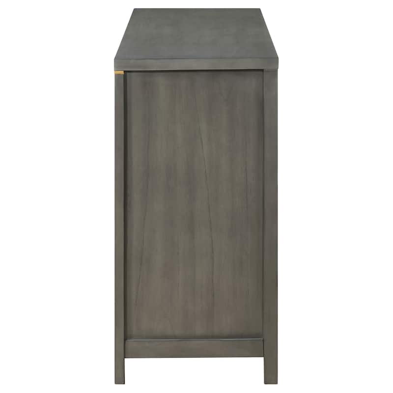 Kieran Transitional Wood 6-drawer Dresser Grey