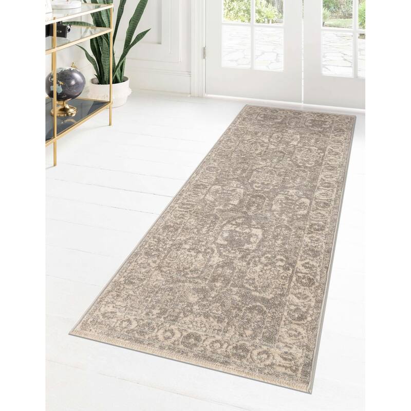 Traditional Nixa Collection Area Rug - 2'11"x16'5" - Gray