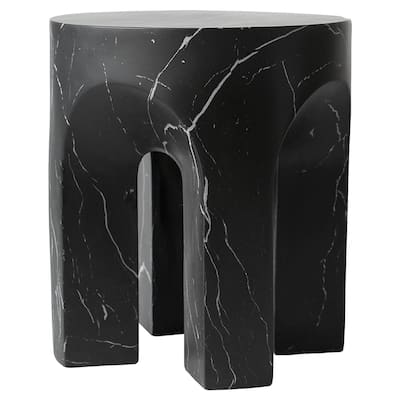 Round Side Table End Table in Fiberstone for Indoor and Outdoor