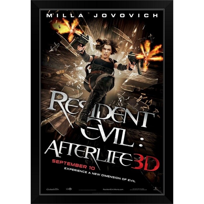 Shop Resident Evil Afterlife 3d Movie Poster Black Framed