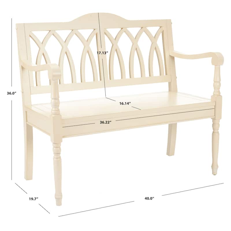 SAFAVIEH Ivah Distressed White Bench - 40" x 19.7" x 36" - 40Wx20Dx36H